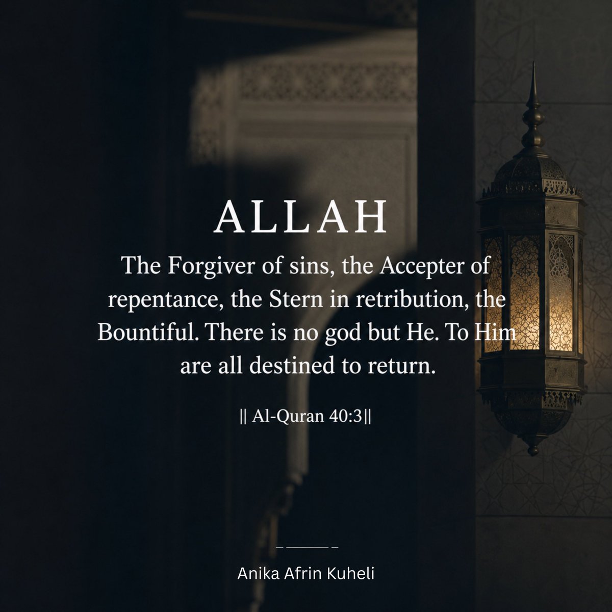 anika_kuheli's tweet photo. There is no god but He. To him are all destined to return
Surah Ghafir verse 3
#quran #returntoallah #turntoallah #forgiveness #trustonallah https://t.co/XGt7poyBon