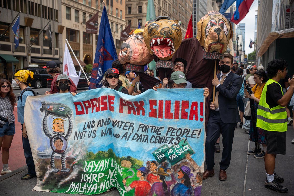 altermidya's tweet photo. #SONA2026 | Filipino progressive groups in the US protest on July 27 against the Marcos Jr. administration’s human rights violations, military defense deals and lack of support for Filipinos facing Immigration and Customs Enforcement  (ICE) detention and deportation. https://t.co/GAr3PuIcYy