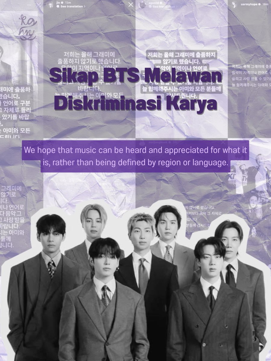 kawanIndomy's tweet photo. Sikap BTS Melawan Diskriminasi Karya. 
— sebuah utas dari Kawan Indomy https://t.co/gLsgGTBXGZ