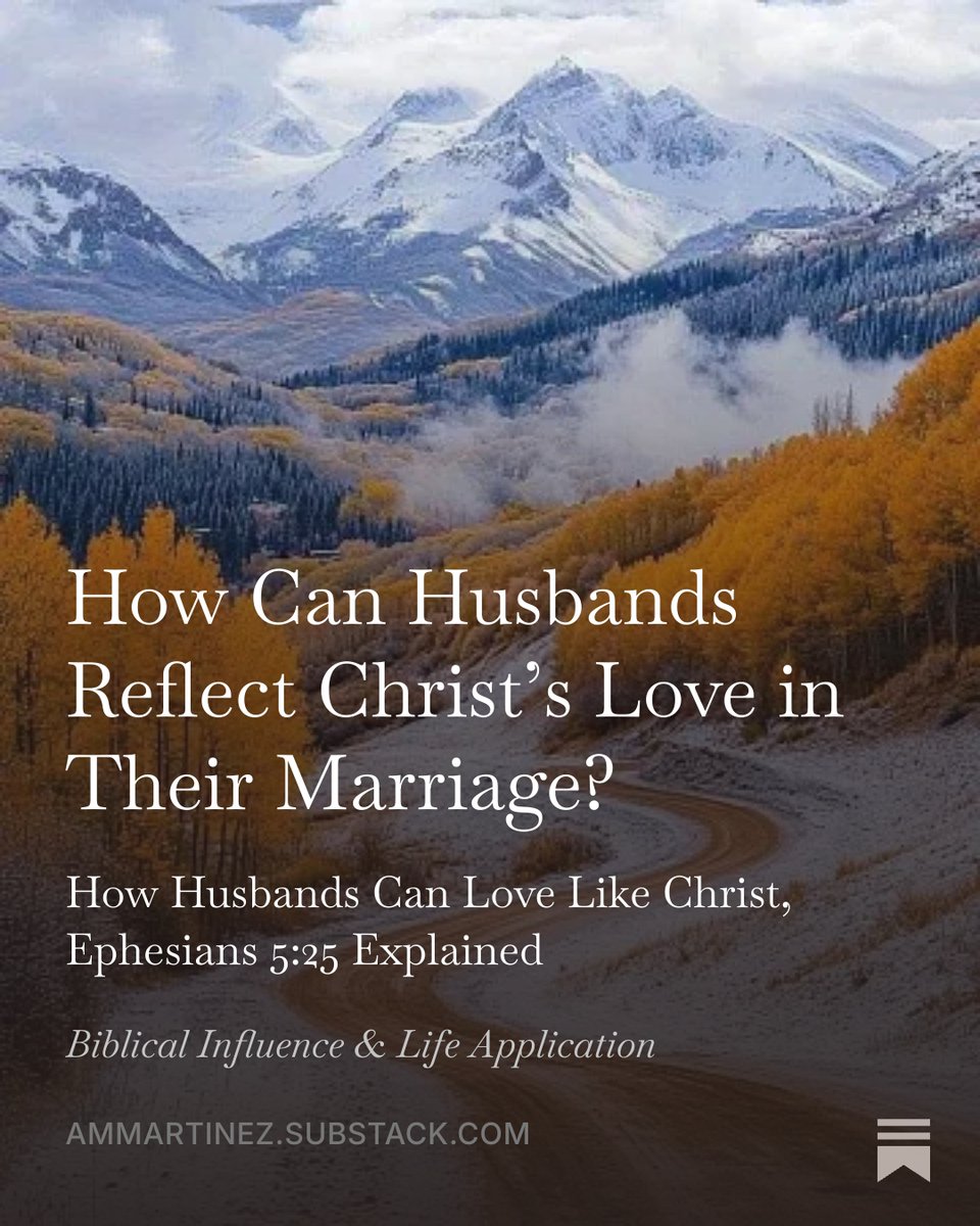 Patriarchs30's tweet photo. I have been thinking about what it really means for a husband to reflect Christ’s love. It is not about dominance or mere provision. It is about nourishing, cherishing, listening, and laying down self for the good of his wife, just as Christ did for the church. That kind of love changes a home.

Read more: [Substack link]
https://t.co/sxDHD6aRae

#ChristianMarriage #HusbandsLoveYourWives #Ephesians5 #BiblicalManhood #SacrificialLove #ChristlikeHusband #MarriageGodsWay #ServantLeadership

Book: I Cannot Give You What I Do Not Have: Finding Unconditional Love in Christ
https://t.co/ruWVEXw8Ic

Study Guide: I Cannot Give You What I Do Not Have: Companion Study Guide: Healing Generational Wounds Through 40 Devotions
https://t.co/PNPaW4GRcU