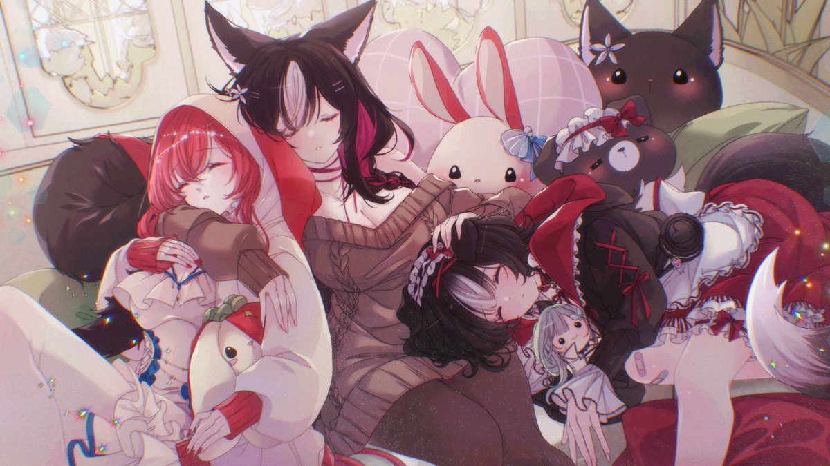 Rosemimilktea's tweet photo. Family portrait commissioned by Endarion 
Thank you so much (*•̀ᴗ•́*)و ̑̑  

#BibiPrints #SinonArt #Airirkgk https://t.co/ucTxIGkFPV