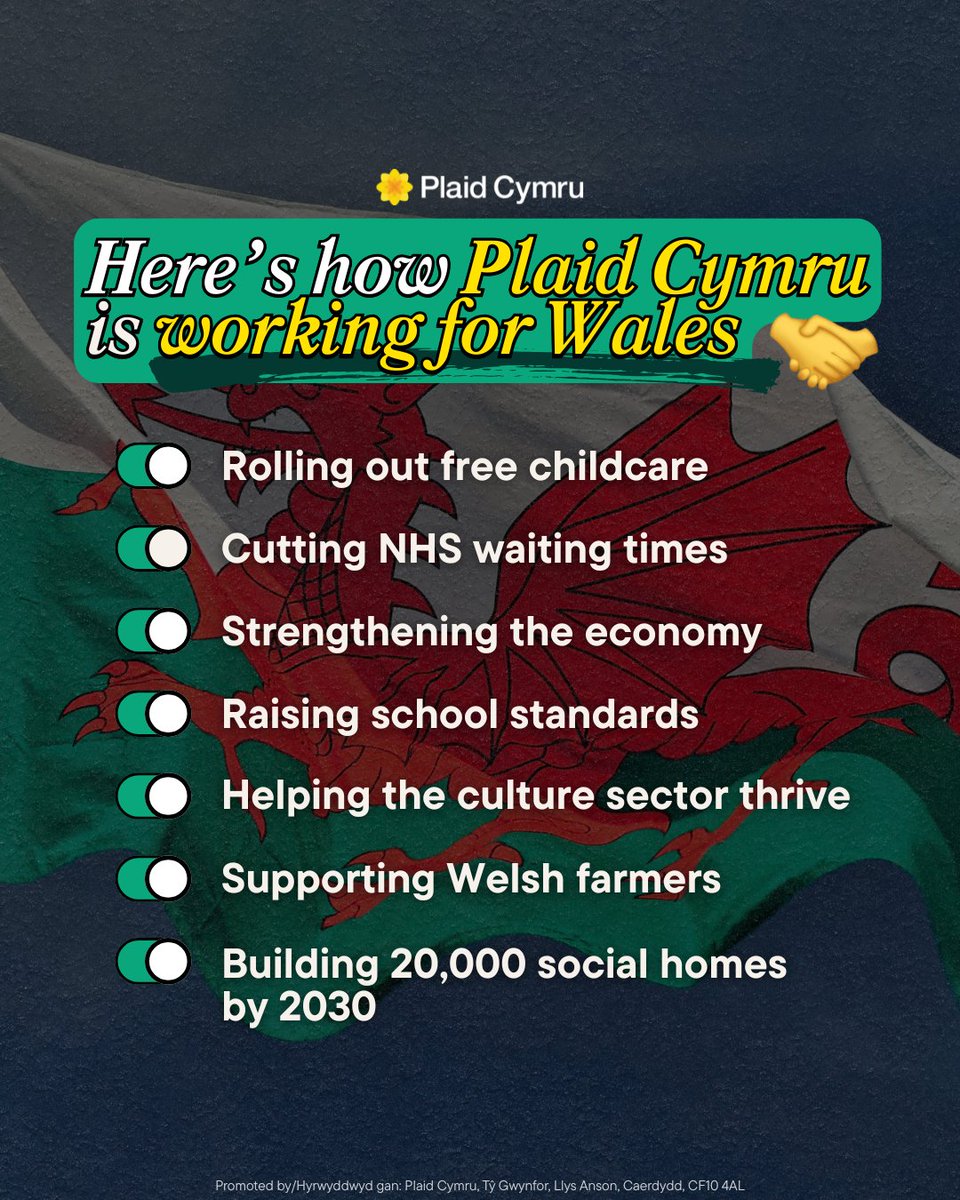 Plaid_Cymru's tweet photo. This Plaid Cymru government is hitting the ground running. 

From investing in cutting NHS waiting times, to strengthening the economy and giving every child the best start in life - we're working hard to deliver on your priorities. 🫵🏴󠁧󠁢󠁷󠁬󠁳󠁿 https://t.co/bY96jylYlk