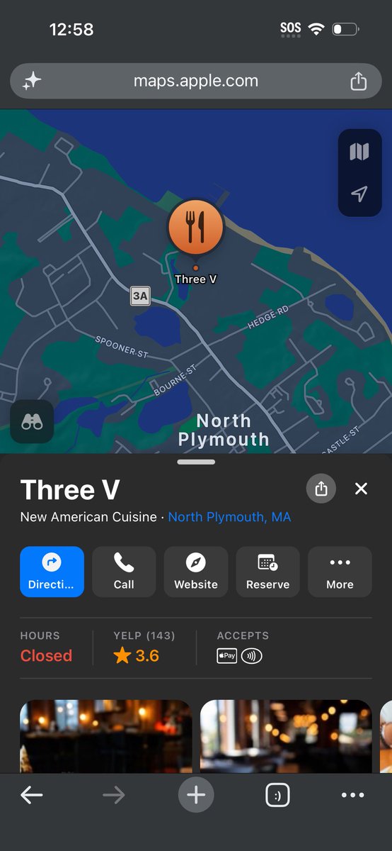 benchslappedtv's tweet photo. I keep seeing people claim that because Lindsay Clancy opened Apple Maps, she was calculating exactly how long Patrick would be gone so she knew she had time to kill the children.

How do we know that?

Patrick testified she sent him the restaurant menu. Apple Maps is not just for directions. When you tap a restaurant, it lets you view the website, menu, phone number, hours, make a reservation, or get directions. I use it that way all the time.

So why is the Commonwealth’s interpretation automatically accepted as fact while every other reasonable explanation is dismissed?

This is how I look up restaurants in my area or the area where I am at especially when I travel! You can make a reservation, call them,  go to the website and more! If you are going to believe one thing to be true you have to be able to admit there are alternative possibilities as well! 

#lindsayclancy
