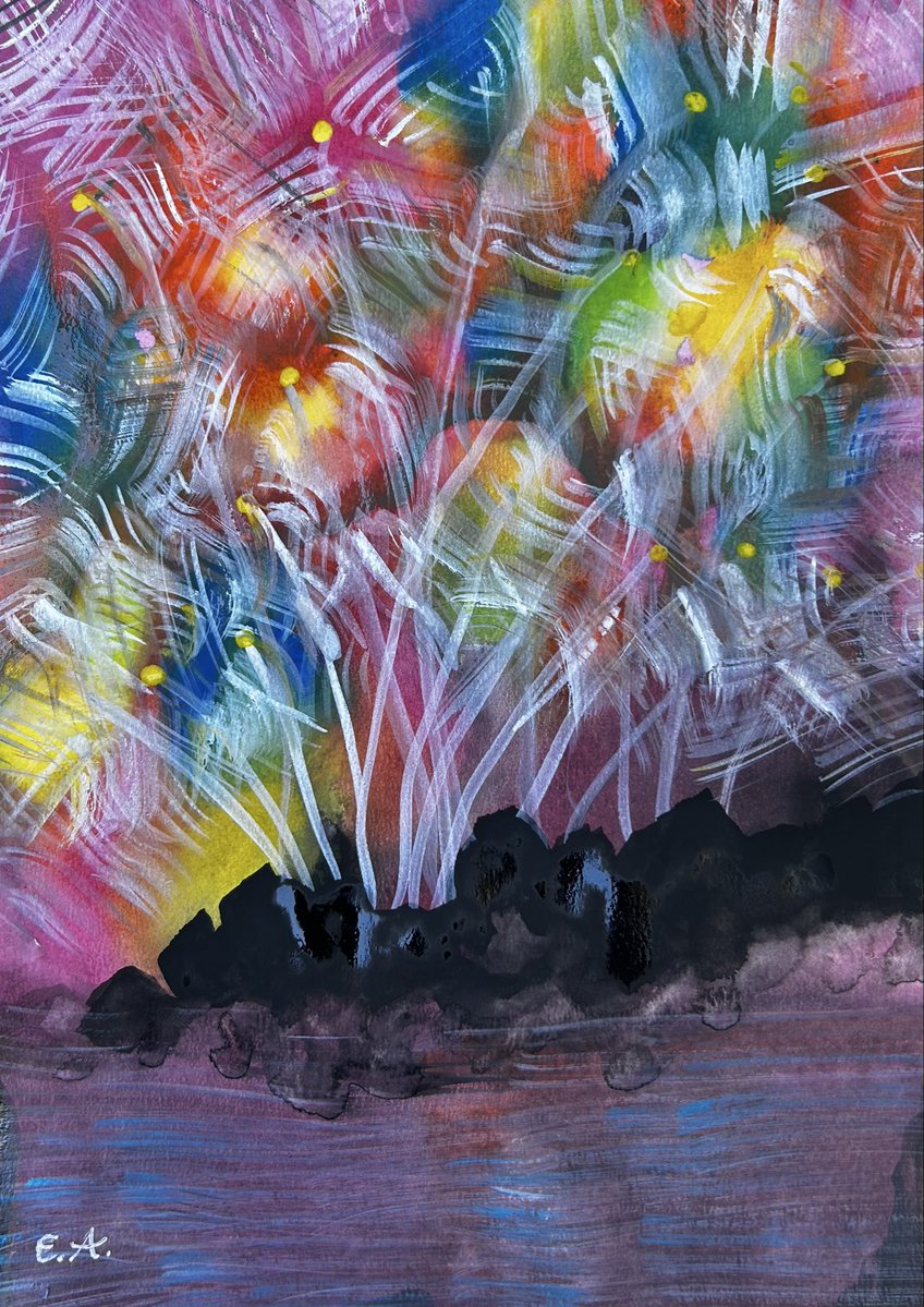 Ebonyborn28's tweet photo. Fireworks reflected in the water

#artwork #drawingart #watercolorart https://t.co/Jpp3pTOonV