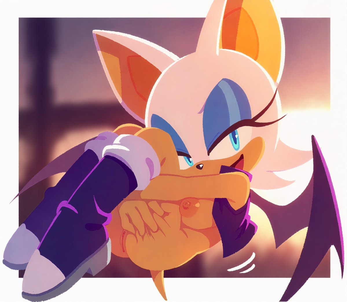 bonsoirdudensfw's tweet photo. Rouge the Bat doing her best impression of Sally Acorn. https://t.co/hKeNHDmANL
