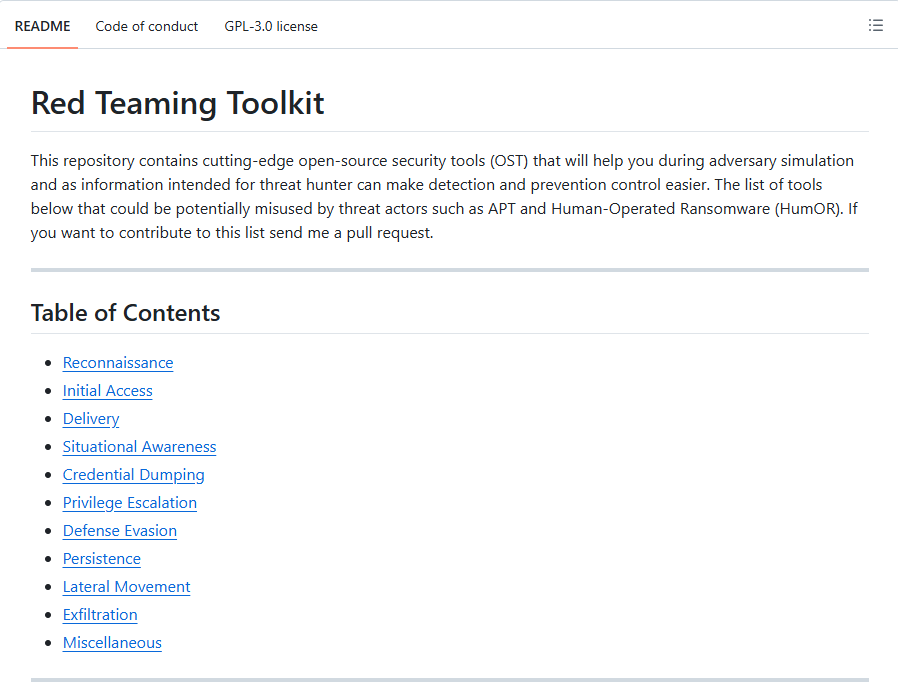 the_cyber_bite's tweet photo. 🔴 Red Teaming Toolkit

A curated GitHub repository with 10K+ ⭐ featuring open-source tools for Red Teaming, adversary simulation, and threat hunting.

🔗 https://t.co/IxVx4c36yO

⭐ Star the repo if you find it useful.

#RedTeam #CyberSecurity #GitHub https://t.co/pXqmvG55gV