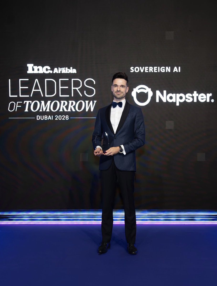 SamHuber's tweet photo. Last night @napster_corp won the ‘Sovereign AI’ award from @inc_arabia 🔥🏆

Sovereignty is the concept of running AI models in the region, so all the data and reasoning remain in the country - NOT outsourced to another country 

Why this is important:

▪️the conversation with Enterprise in the UAE is shifting from ‘what can AI do’ to ‘where is it hosted’
▪️Enterprises and Governments are waking up to the risk associated with NOT hosting AI locally 
▪️most AI solutions operating in the region are actually NOT compliant 🤯

A company is made of the collective know-how and intelligence of its people, which translates into first party data and products.

You wouldn’t outsource all of that blindly to a team abroad.

Yet this is what is happening with AI. 

As AI models get commoditized, sovereignty becomes the most important feature of your AI stack.

Proud to help build Napster into the first true sovereign agentic AI solution for the UAE, KSA and beyond ✌🏼