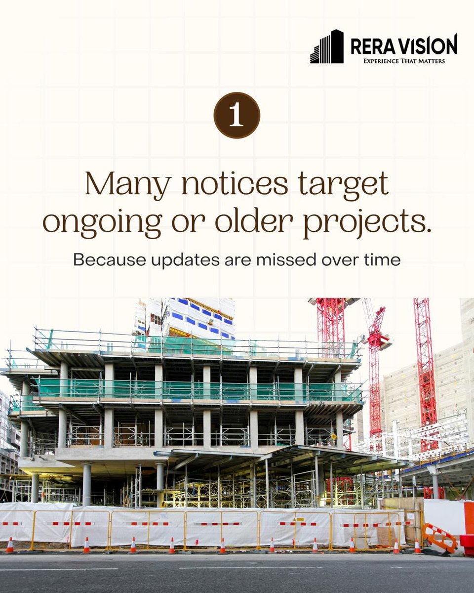 ReraVision's tweet photo. A project's age doesn't reduce its compliance responsibilities.

RERA compliance continues until project completion. Missing updates on older projects can lead to avoidable notices.

Stay compliant from launch to possession with RERA Vision.

#RERA #MahaRERA #RealEstate https://t.co/6F0ldZ4MVB