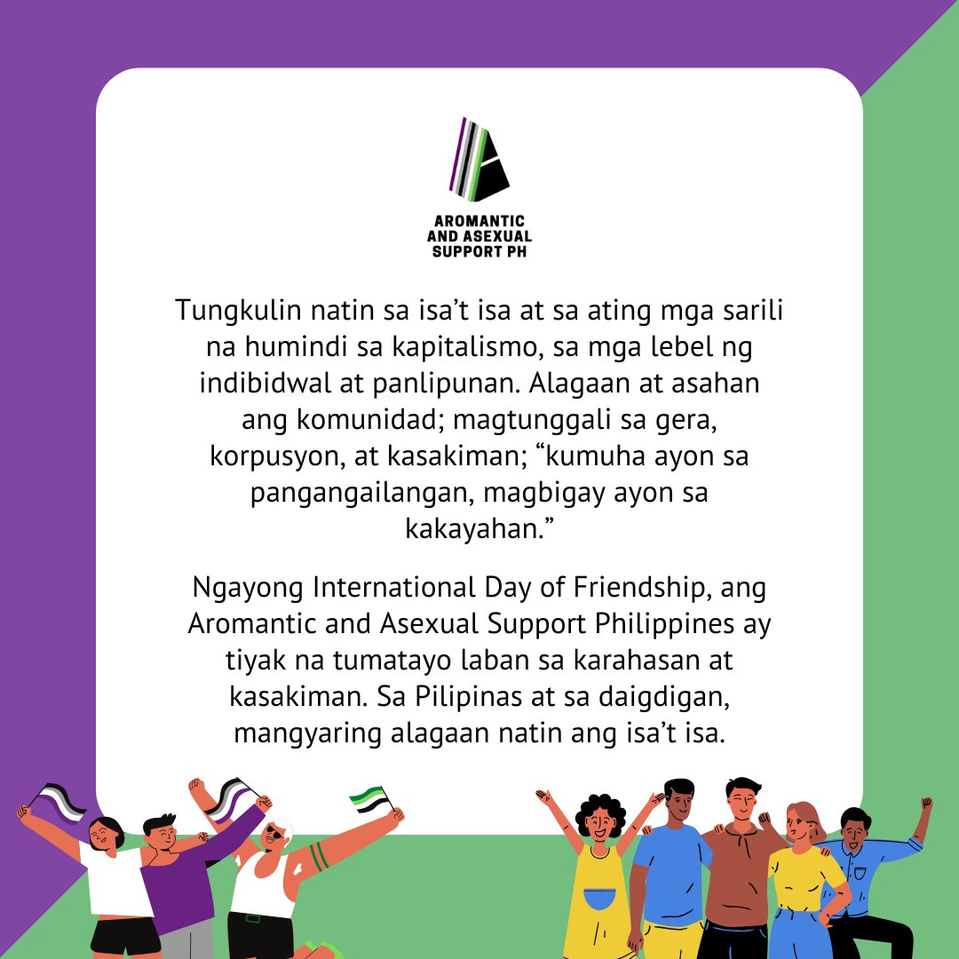 aroaceph's tweet photo. Mapayapang International Friendship Day!

Kada Hulyo 30 ay ang Pandaigdigang Araw ng Pagkakaibigan. Nung niligaw ni Dr. Ramon Artemio Bracho ang pagdiriwang na ito sa katabi ng River Paraguay noong 1958, binuo ng mga kalahok ang World Friendship Crusade. https://t.co/7f3qTnD2k4