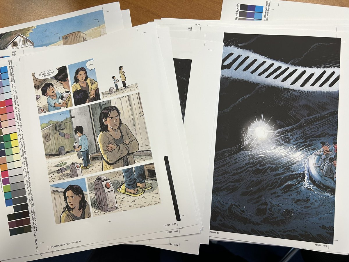 YvesSchlirf's tweet photo. Épreuves couleurs pour Samir, le nouveau roman graphique d’Aimée de Jongh pour Dargaud !
#romangraphique @EditionsDargaud #bd #lesbos https://t.co/BREdkmifve