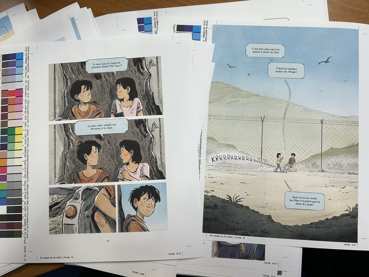 YvesSchlirf's tweet photo. Épreuves couleurs pour Samir, le nouveau roman graphique d’Aimée de Jongh pour Dargaud !
#romangraphique @EditionsDargaud #bd #lesbos https://t.co/BREdkmifve