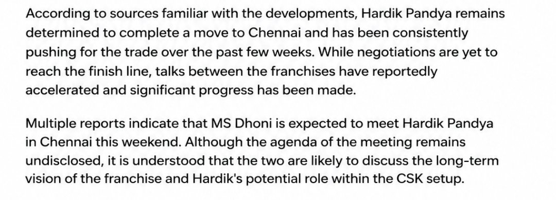 Itz_aarav_07's tweet photo. 🚨 MS Dhoni set to meet Hardik Pandya in Chennai this weekend to discuss Hardik's potential role in the CSK setup

( NDTV SPORTS) https://t.co/hgfxG4kK8L