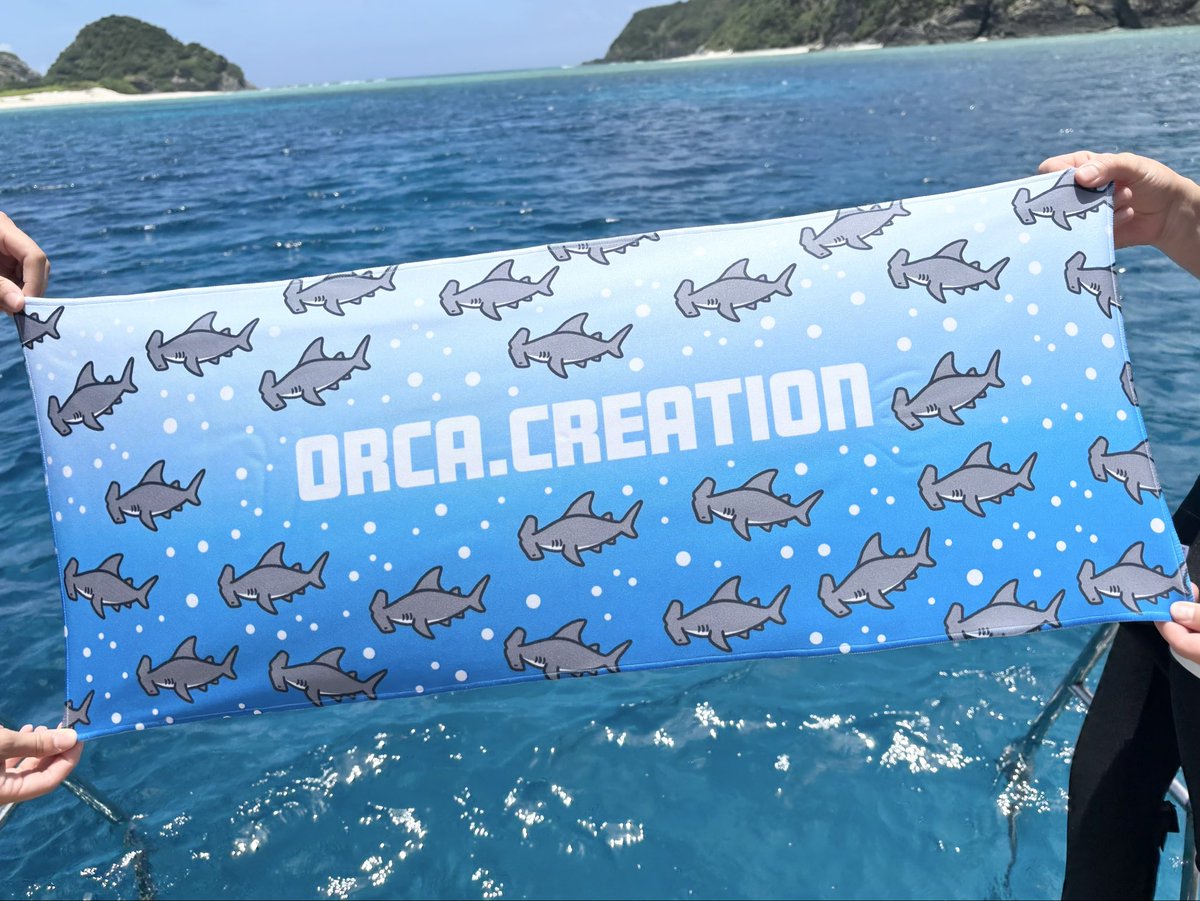 orca_creation's tweet photo. ハンマーリバーフェイスタオル🌊サメ好きなorcaスタッフから大好評です🦈💨

#サメフィーバー https://t.co/D14pvok5g4