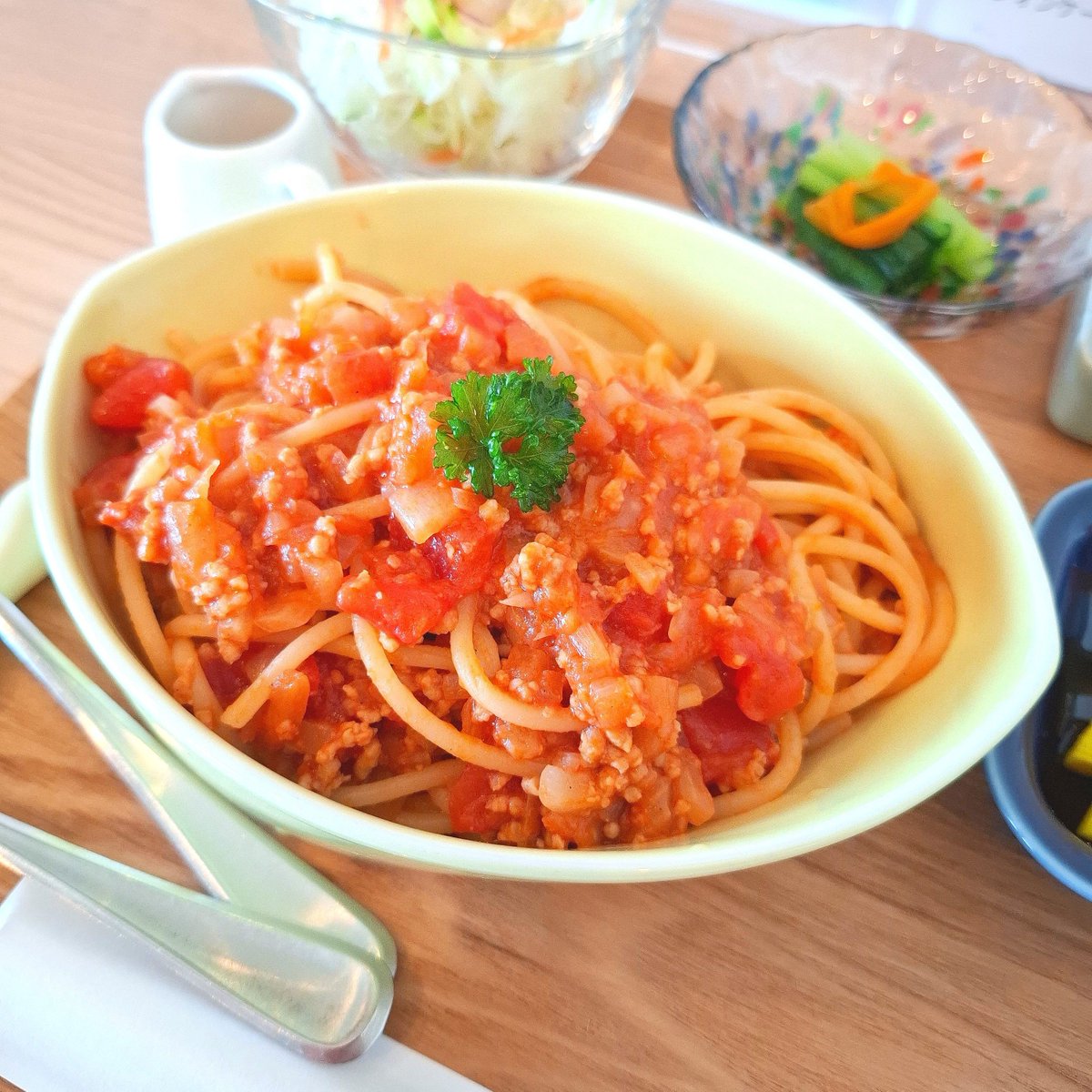 miyukitty428's tweet photo. 📍nagomu

・日替わりプレート✍🏻

( いい意味で )家庭的な感じの
ミートソースパスタ🍝⟡.·

こういう味
好みだったから嬉しい🥹❤️ https://t.co/siLerbuqBU