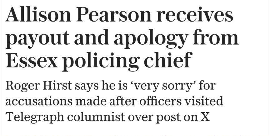 gablodian's tweet photo. Yet again Britain's bullying Thought Police have been found to be out of line. 

Yet again they use our money to remedy their outrageous behaviour.

Roger Hirst, the elected official who oversees policing in Essex, has issued a public apology for comments …

#ThoughtPolice https://t.co/L5HEGwwzvf