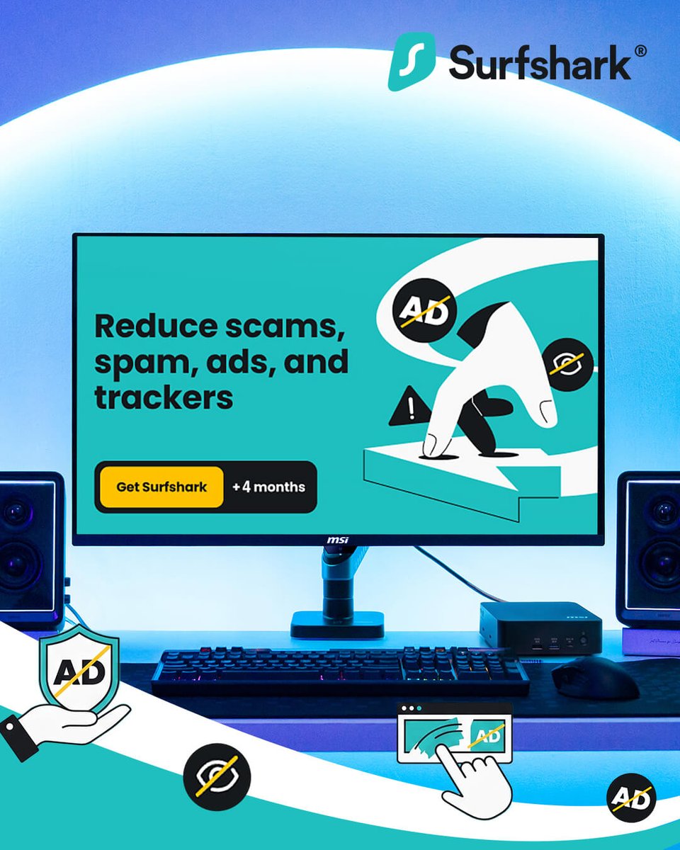 msitweets's tweet photo. Your data is on the dark web right now.

#MSI x @Surfshark has you covered:
🔍 Dark Web Monitoring
🎭Personal Data Masking
🚫 Web Content Blocker
🔒Private Search

Get 4 extra months FREE via MSI's exclusive link 👇
https://t.co/cNbq6mD3Zj

#CyberSecurity #ScamProtection https://t.co/ZBy2ZD6Rj7