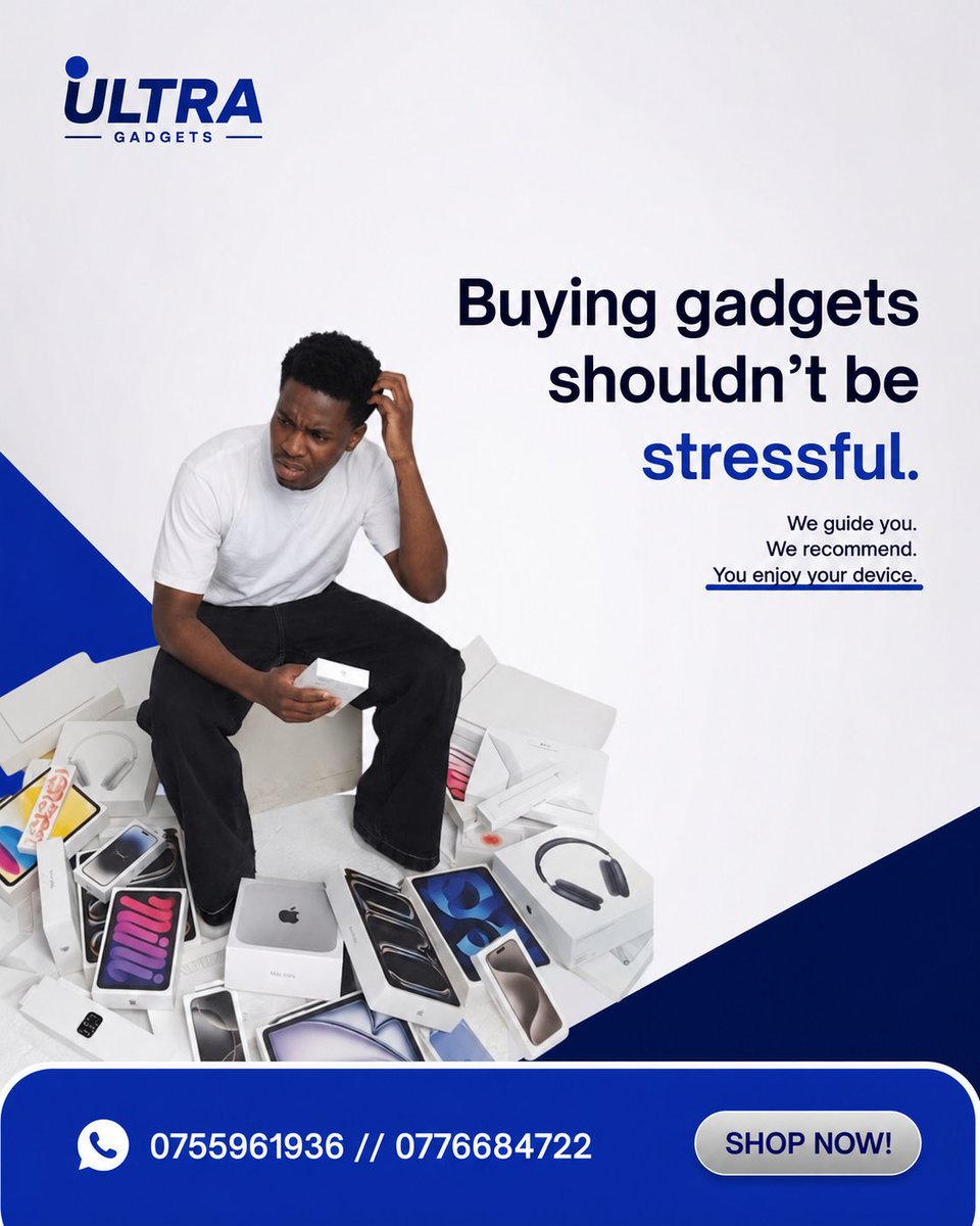 JumahLoybados's tweet photo. Buying gadgets shouldn't be stressful, we guide you, we recommend, you enjoy your device here @ultragadgetstor DM/WhatsApp 0755961936 or visit our physical store located at mabirizi B-24. https://t.co/KN1wfdvXpC