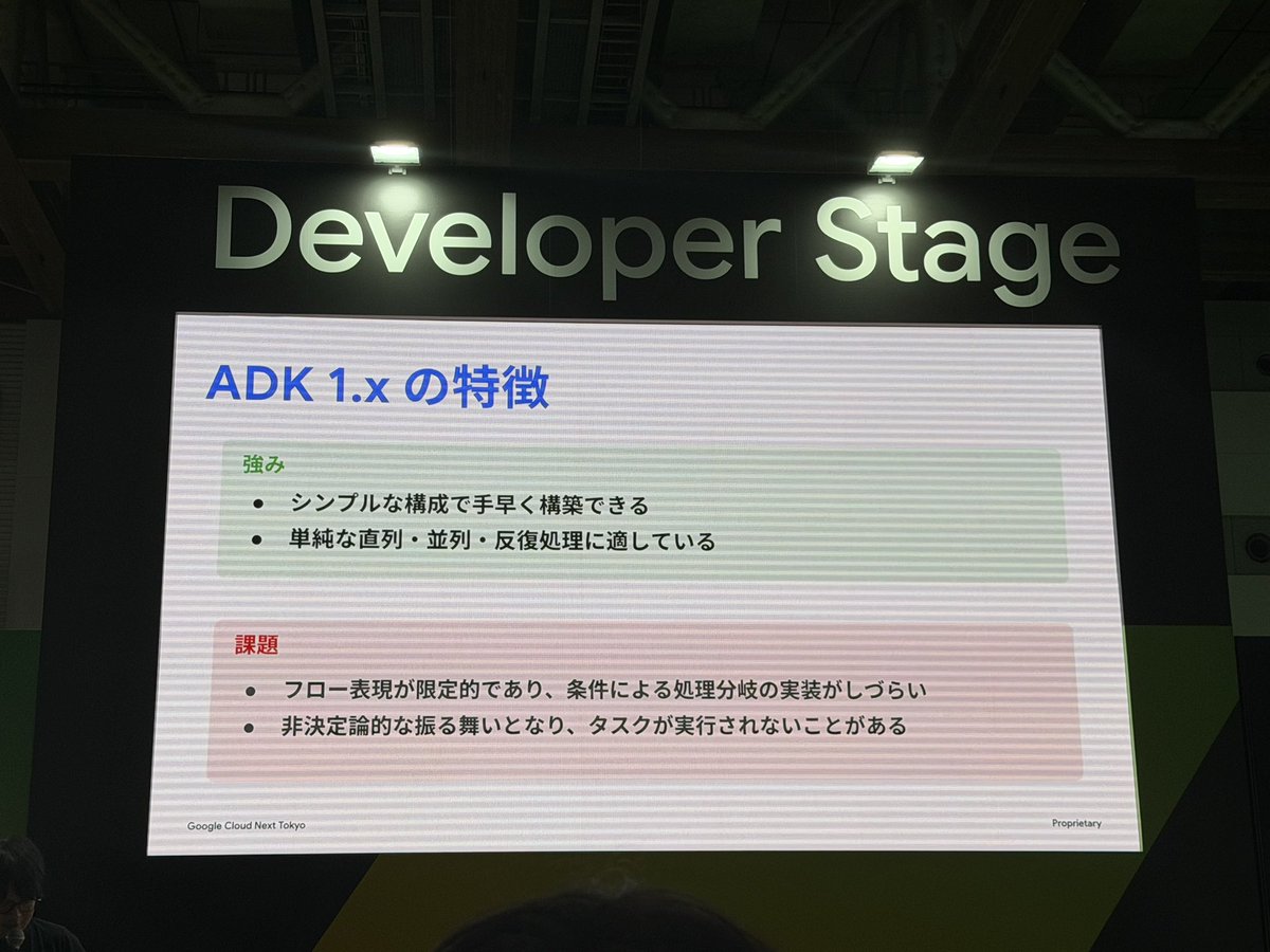 pHaya72's tweet photo. Developer Stage 2 本目はいつもお世話になっている @Makocchan_Re さんの ADK の話！

ADK ビギナーなのでちゃんと勉強していく！2.0 でどのようなアップデートがあったのか気になる。

#googlecloudnext https://t.co/zhje04wlzs