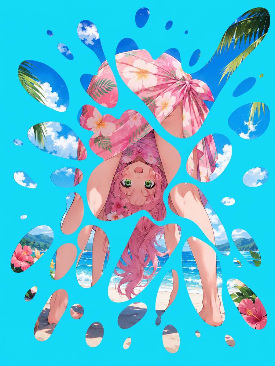 Anime Beach Splash Trick Art