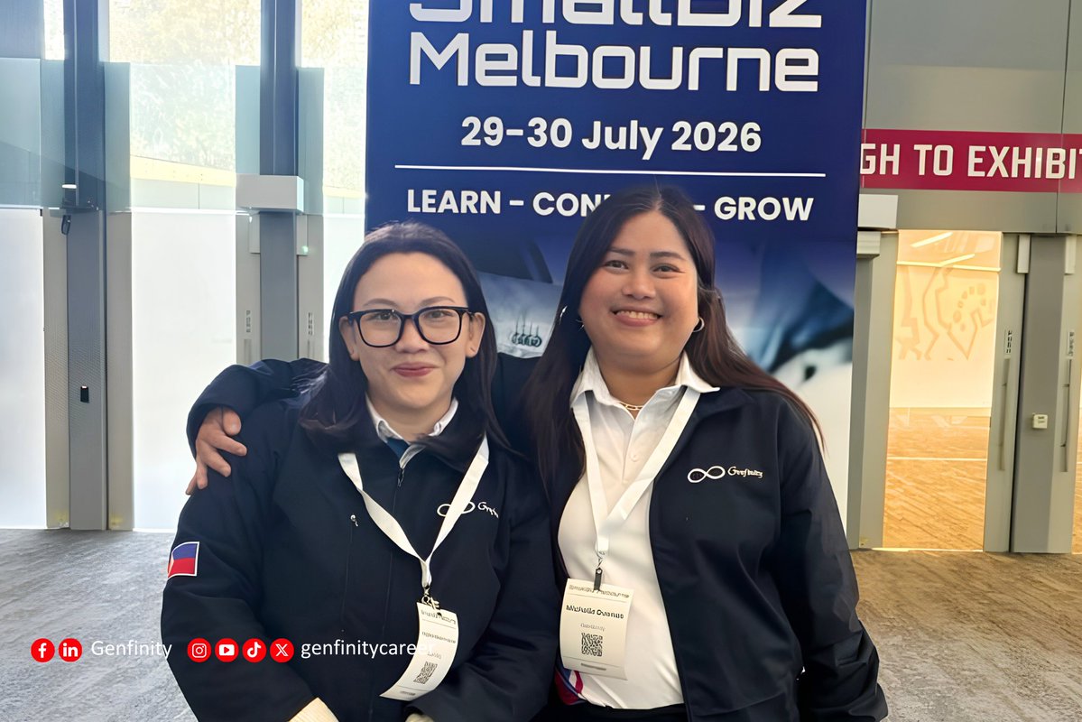 genfinitycareer's tweet photo. 𝗚𝗲𝗻𝗳𝗶𝗻𝗶𝘁𝘆 𝗮𝘁 𝗦𝗺𝗮𝗹𝗹𝗕𝗶𝘇 𝗪𝗲𝗲𝗸 𝗠𝗲𝗹𝗯𝗼𝘂𝗿𝗻𝗲 𝟮𝟬𝟮𝟲 🌏

𝗗𝗮𝘆 𝟭 𝗮𝘁 𝗦𝗺𝗮𝗹𝗹𝗕𝗶𝘇 𝗪𝗲𝗲𝗸 𝗠𝗲𝗹𝗯𝗼𝘂𝗿𝗻𝗲 𝟮𝟬𝟮𝟲 was a great opportunity to connect with business leaders, innovators, and industry professionals from across Australia.
Representing 𝗚𝗲𝗻𝗳𝗶𝗻𝗶𝘁𝘆 were 𝗔𝘁𝘁𝘆. 𝗠𝗶𝗰𝗵𝗲𝗹𝗹𝗲 𝗗𝘂𝗲ñ𝗮𝘀, 𝗖𝗼-𝗙𝗼𝘂𝗻𝗱𝗲𝗿 & 𝗖𝗵𝗶𝗲𝗳 𝗦𝘁𝗿𝗮𝘁𝗲𝗴𝘆 𝗢𝗳𝗳𝗶𝗰𝗲𝗿, together with 𝗦𝗵𝗲𝗲𝗻𝗮 𝗠𝗮𝗿𝗶𝗲 𝗩𝗶𝘇𝗰𝗮𝗿𝗿𝗮, 𝗥𝗡, 𝗨𝗦𝗥𝗡, 𝗗𝗶𝗿𝗲𝗰𝘁𝗼𝗿 𝗼𝗳 𝗣𝗿𝗼𝗷𝗲𝗰𝘁𝘀, and 𝗔𝗻𝗴𝗲𝗹𝗶𝗰𝗮 𝗚𝗮𝗿𝗰𝗶𝗮, 𝗣𝗛𝗥𝗡, 𝗦𝗼𝗹𝘂𝘁𝗶𝗼𝗻𝘀 𝗔𝗿𝗰𝗵𝗶𝘁𝗲𝗰𝘁.

The team engaged with business owners and decision-makers, exchanged insights, and showcased how Genfinity's workforce and business solutions help organizations scale with confidence and enable excellence.✨

The Team is also there today as we continue building meaningful connections and exploring new opportunities. 🇦🇺🤝🇵🇭