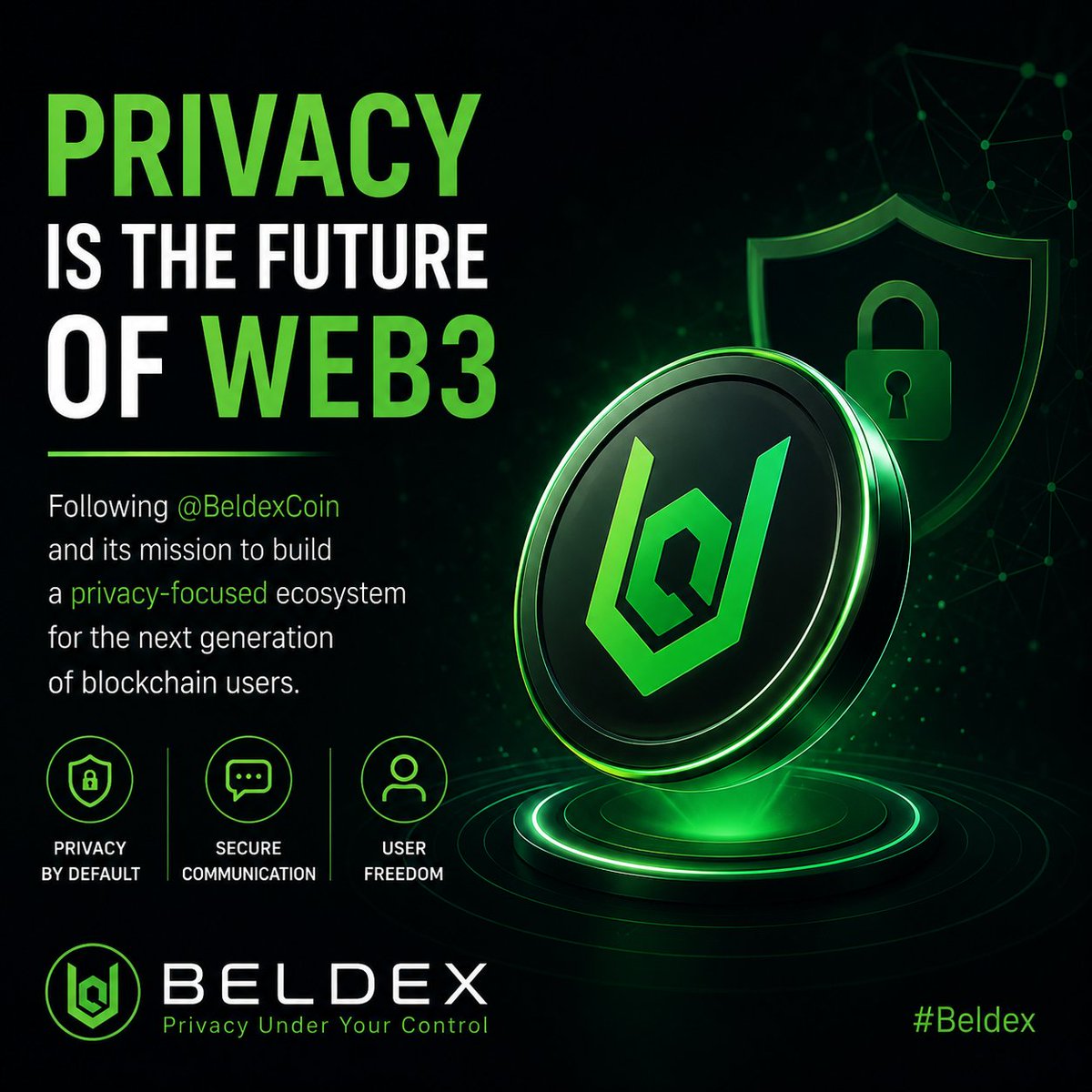 Disky_NFT's tweet photo. The next phase of Web3 won't be defined only by faster blockchains or lower transaction fees. It will be defined by how well we protect users.

Privacy is becoming a fundamental layer of decentralized technology. People want the freedom to communicate, browse, and transact without exposing every aspect of their digital lives.

That's why @BeldexCoin stands out to me. Instead of treating privacy as an optional feature, it's building an ecosystem centered around confidential communication, privacy-focused infrastructure, and greater user control.

As adoption grows, projects that prioritize security, usability, and digital freedom could play an increasingly important role in shaping the future of Web3.

Looking forward to following the next chapter of the Beldex ecosystem.