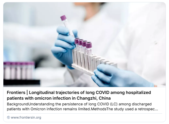 BigBadDenis's tweet photo. A study of 1,922 hospitalised Omicron patients in China tracked them for a median of 727 days. At final follow-up, 15.2% had Long COVID, and 6.3% had persistent Long COVID. The most common symptoms were muscle weakness, sleep difficulties, fatigue, cough, and dyspnea at rest. https://t.co/s2oKGuT8tj