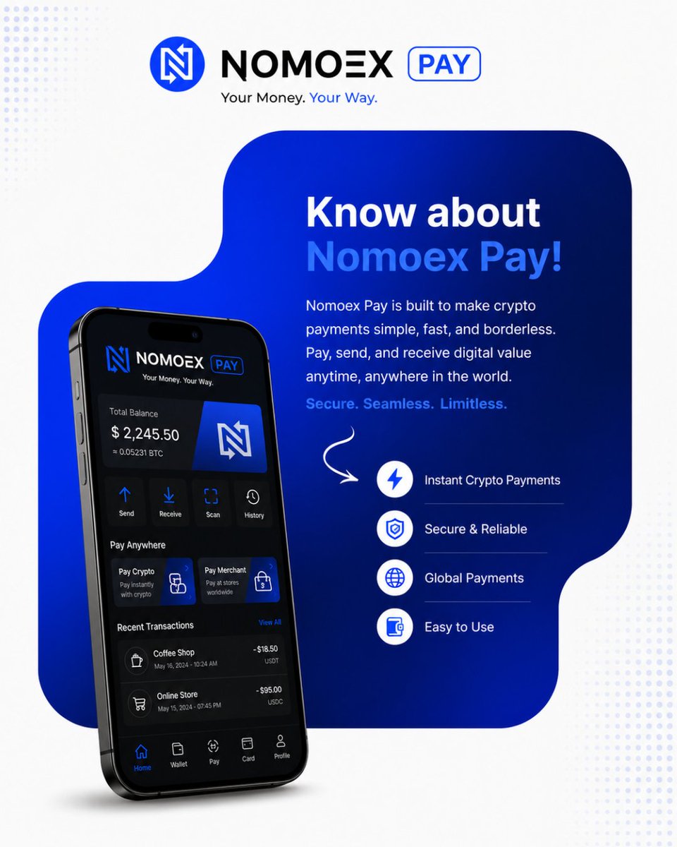 nomoex_global's tweet photo. The future of payments isn't complicated. It's seamless. 💙

Pay, send, and move digital value with confidence.

Nomoex Pay. Crypto in Motion.

#Nomoex #NomoexPay #CryptoPayments #Web3 #DigitalFinance https://t.co/ucPGa3j4qX