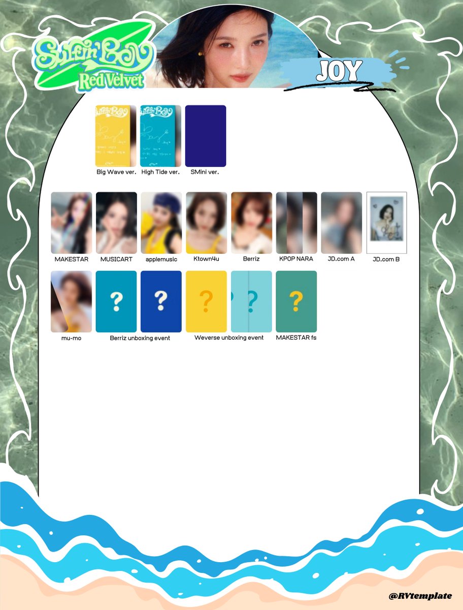Red Velvet Summer mini album 'Velvet Summer' JOY PHOTOCARD PC