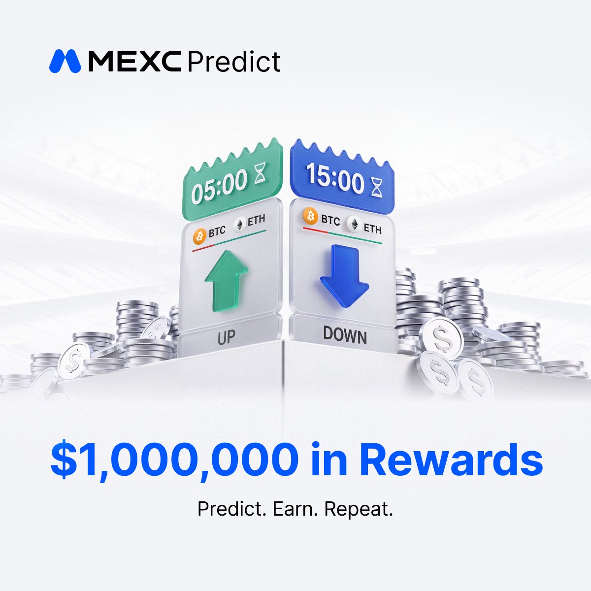 MEXC_Predict's tweet photo. Predict now and share $1,000,000 in rewards.

Predict. Earn. Repeat.

Start predicting and earning on #MEXC:
https://t.co/zjzy87uGXr

#MEXCpredict #PredictionMarket https://t.co/DhTpMTOpPV