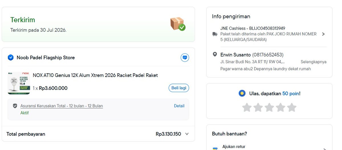 Erwin_susanto's tweet photo. @bliblidotcom @BlibliCare @JNE_ID @JNE_JAKARTA 
aduh pertama kali cobain pembelian barang dengan blibli tapi kurir salah kirim. 
bagaimana coba ini, kalo e-commerce lain, kita bisa klik belum terima, tapi ini sudah terselesaikan.. apakah ada solusinya https://t.co/I8CZ6ArBAz