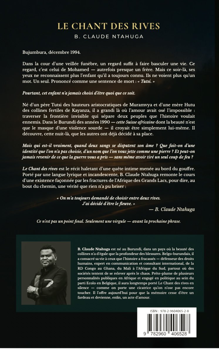 IngoMagazine's tweet photo. La littérature burundaise s’est enrichie d’une nouvelle voix ce 24 juillet 2026 à Martha Hotel, en province de #Bujumbura, avec le lancement officiel du livre "Le Chant des rives", premier roman de l’écrivain belgo-burundais B. Claude Ntahuga.
#Burundi
#Booktok 
#VisitBurundi https://t.co/QtIXm9JX3G
