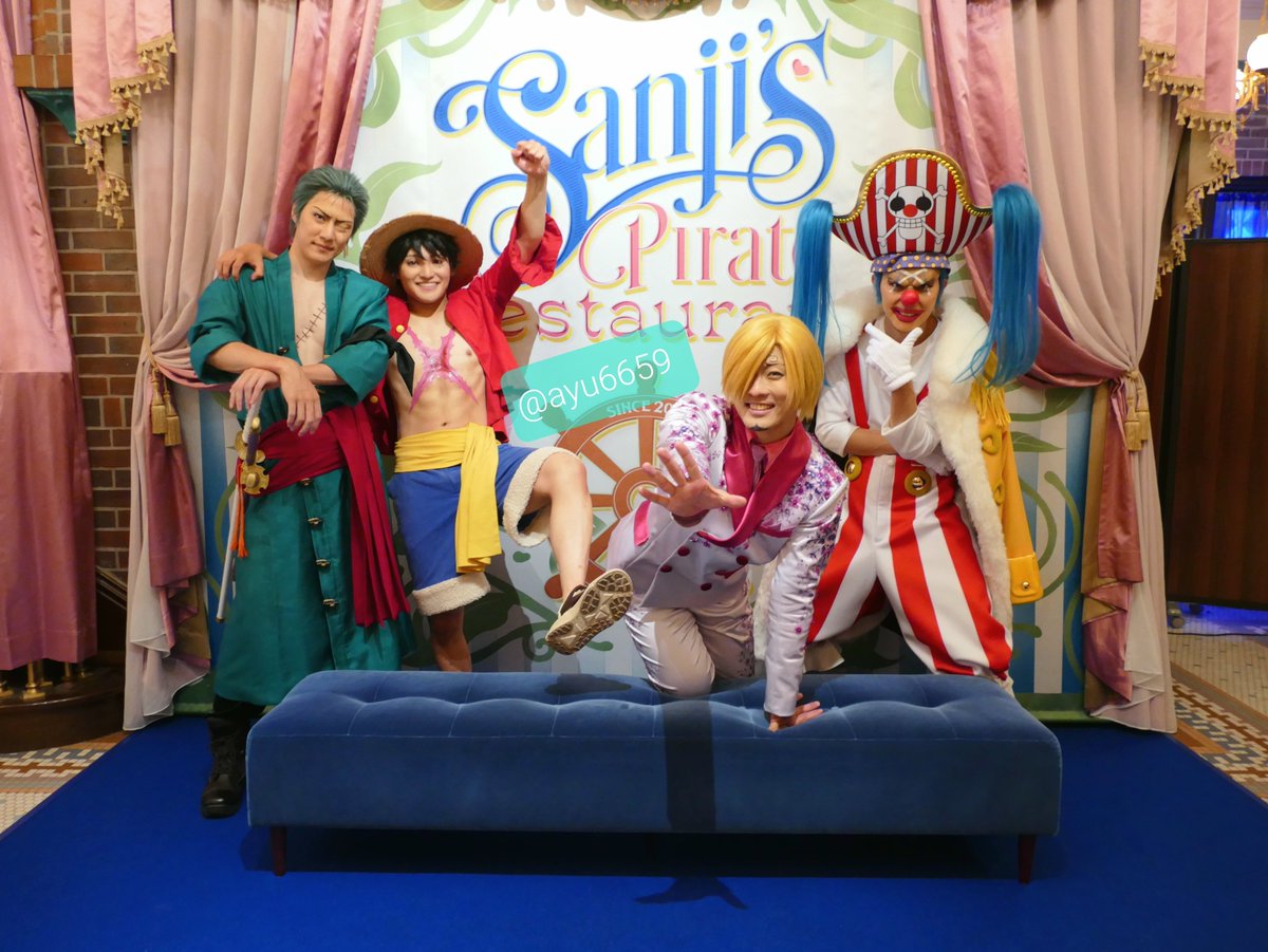ayu6659's tweet photo. 【7/30サンレス】
キャストさんだけでお願いしました✨
守上サンジ、しゅんたルフィ、だいきゾロ、ガッキーバギー

あまりの緊張で１枚目で死ぬほどブレ散らかして泣きながら撮り直させていただきました(；ω；)
はああああ幸せ空間だったなぁぁぁあああ(；ω；) https://t.co/oGTBcffIxO