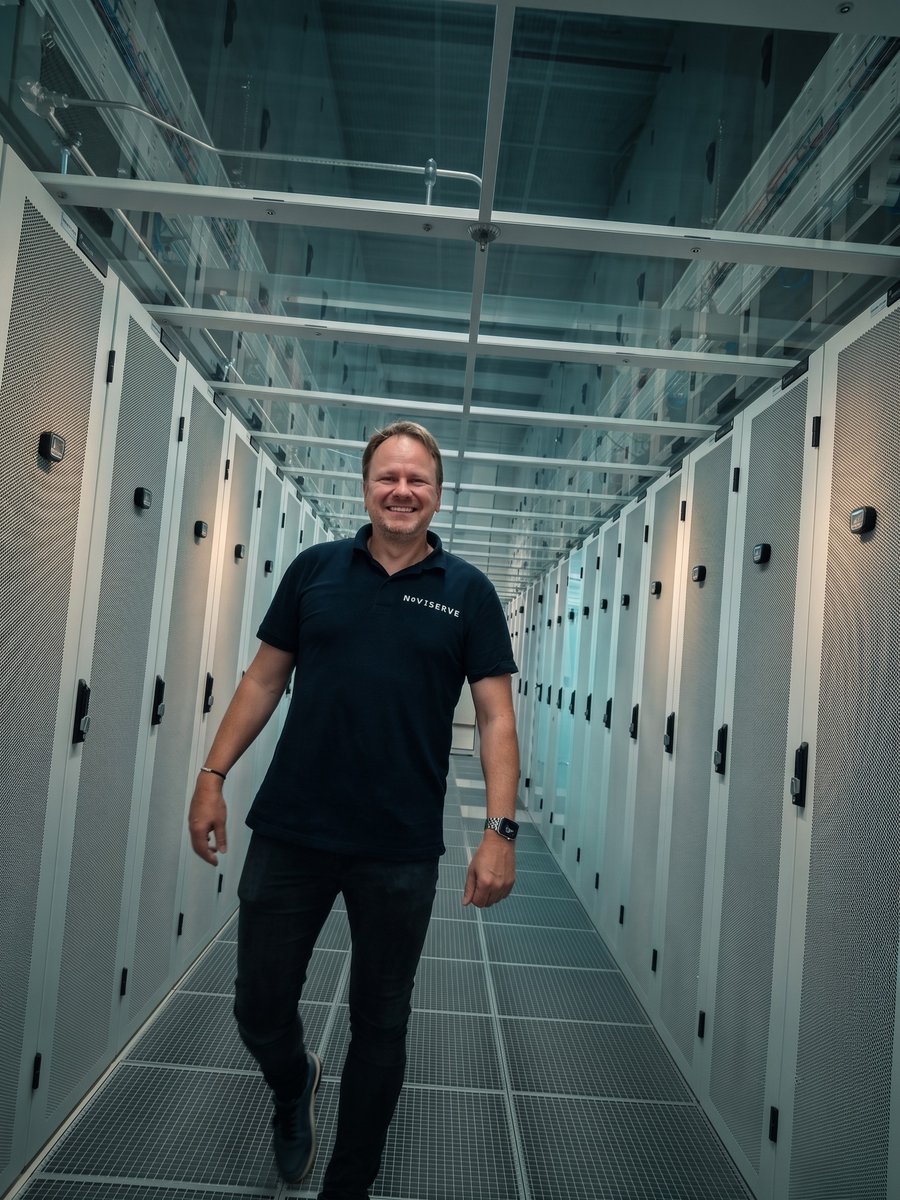 NovoServe's tweet photo. Just another day walking the floor at our data center with Herke. 😎 At @NovoServe, everyone visits the data center. By physically feeling the infrastructure, our entire team knows exactly what we deliver. When you know the hardware, you build better solutions. It is that simple. https://t.co/j3zcheevyJ