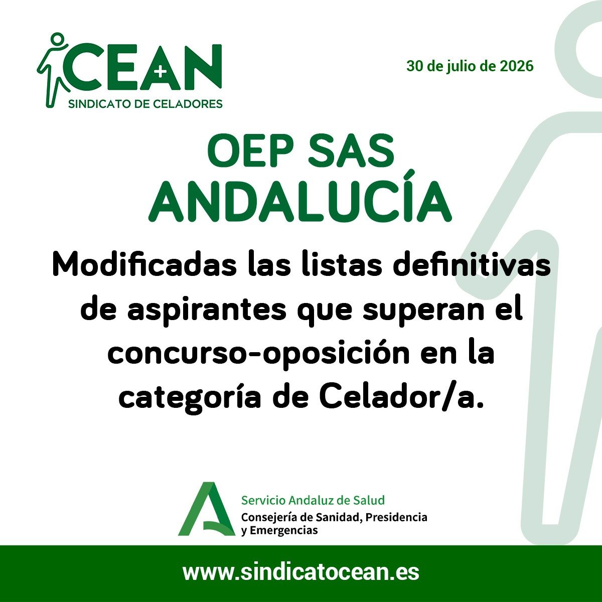 ceansindicato's tweet photo. 🗣 #CEANINFORMA:
OEP SAS | ANDALUCÍA | Modificadas las listas definitivas de aspirantes que superan el concurso-oposición en la categoría de Celador/a.
➕ INFO 👇
https://t.co/jiY7pg4Owu
#Celador #Celadora
#CEAN #SomosTuSindicato https://t.co/8OwbOJOn32