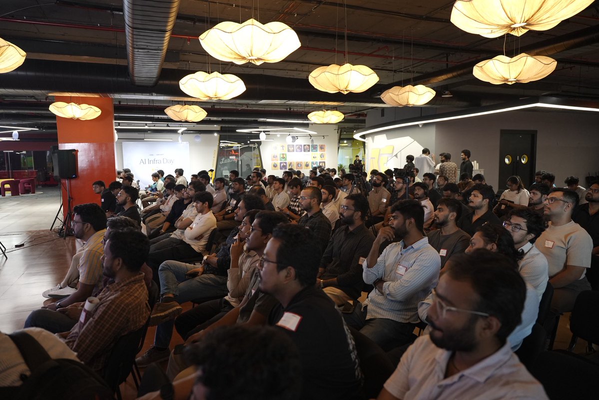 athletic_coder's tweet photo. Recently, we spoke at AI Infra Day by Sarvam , Hugging Face & SGLang.

Our talk was mainly on our in-house distributed training infra we have been building from scratch at Zomato for all of Post Training usecases at Eternal.

Through due research and experiment, we realised over last few months that small models paired with good harness and specialized domain specific post training lead to performance on par with frontier models like GPT, Gemini & Claude at fraction of cost. This eventually contributes to company owning the data, weights and intelligence. 

And why build sovereign infra? To make the most out of compute! Because MFU is the king.

By the way, we are hiring a couple cracked people who not only have solid background in Post Training / Harness Engineering but also think from first principles. (If that's you feel free to hmu with a note on what you bring to the table).

That's it. That's the post.