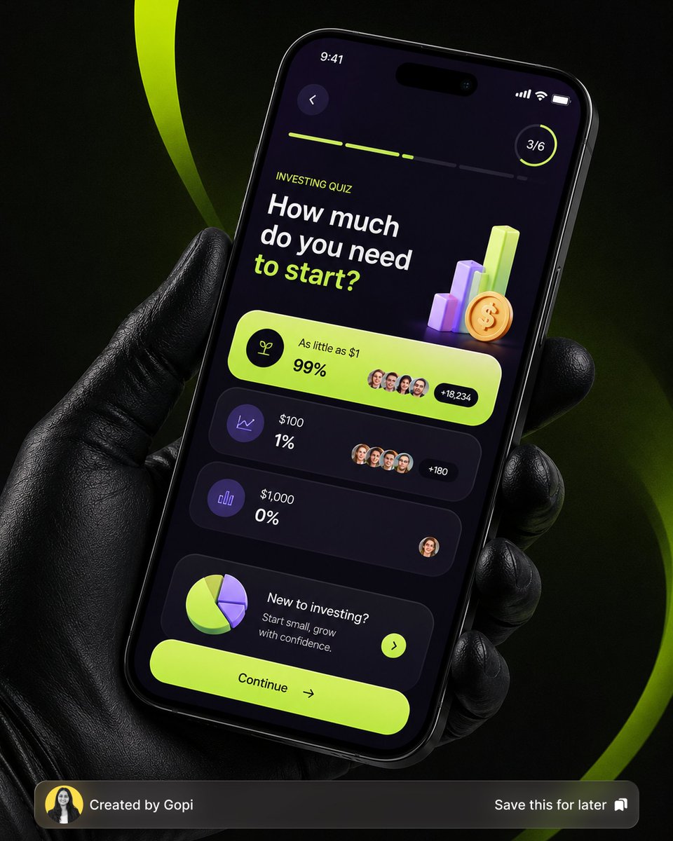 gopiuiux's tweet photo. A Modern Fintech Investment App UI/UX Design. 📊
Dark UI, vibrant visuals, and effortless investing. 🚀
#UIUX #UIDesign #UXDesign #Fintech #FintechApp #MobileAppDesign #AppDesign #ProductDesign #DashboardDesign #DarkUI #InvestmentApp #StockMarket #Figma #Design https://t.co/eafD2TsAm8