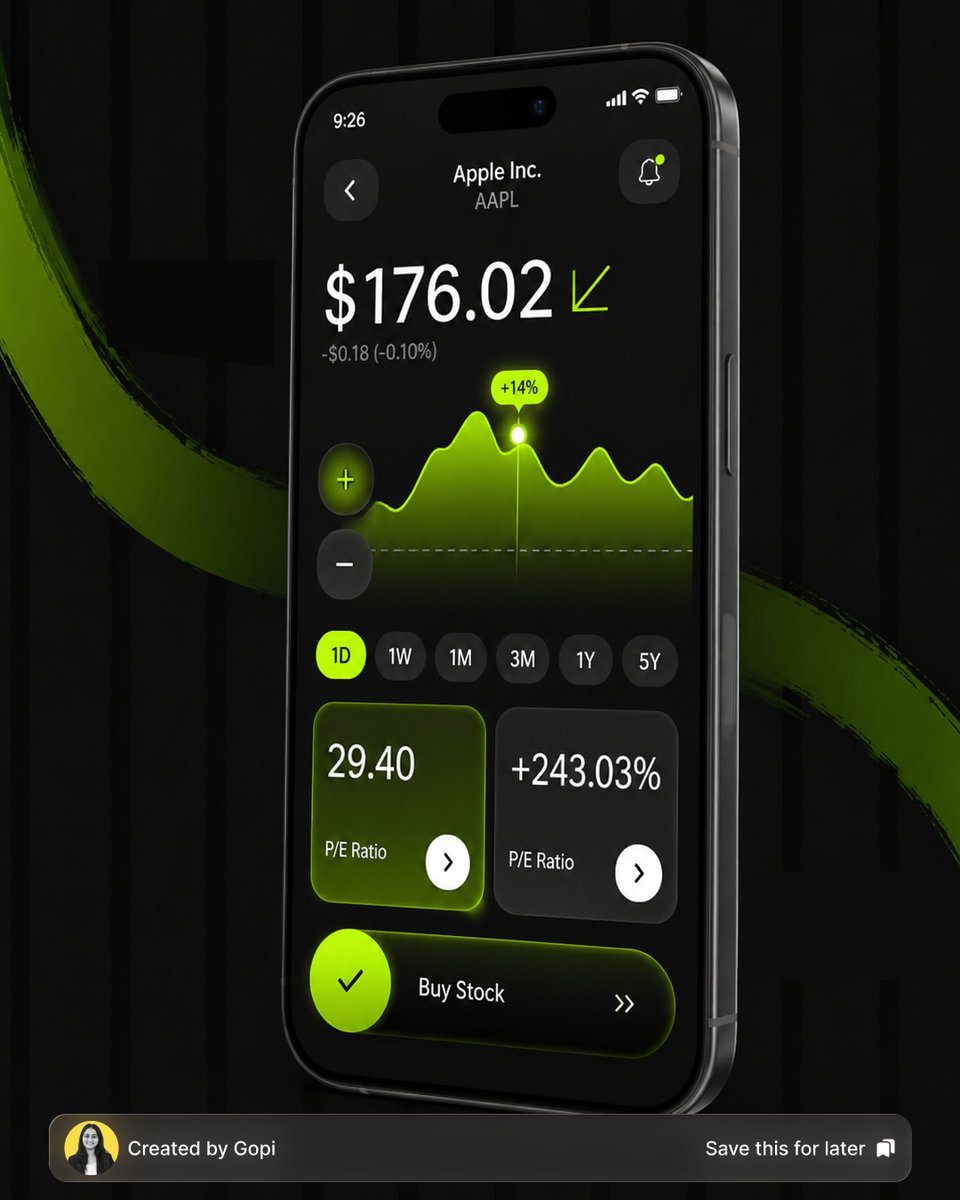 gopiuiux's tweet photo. A Modern Fintech Investment App UI/UX Design. 📊
Dark UI, vibrant visuals, and effortless investing. 🚀
#UIUX #UIDesign #UXDesign #Fintech #FintechApp #MobileAppDesign #AppDesign #ProductDesign #DashboardDesign #DarkUI #InvestmentApp #StockMarket #Figma #Design https://t.co/eafD2TsAm8