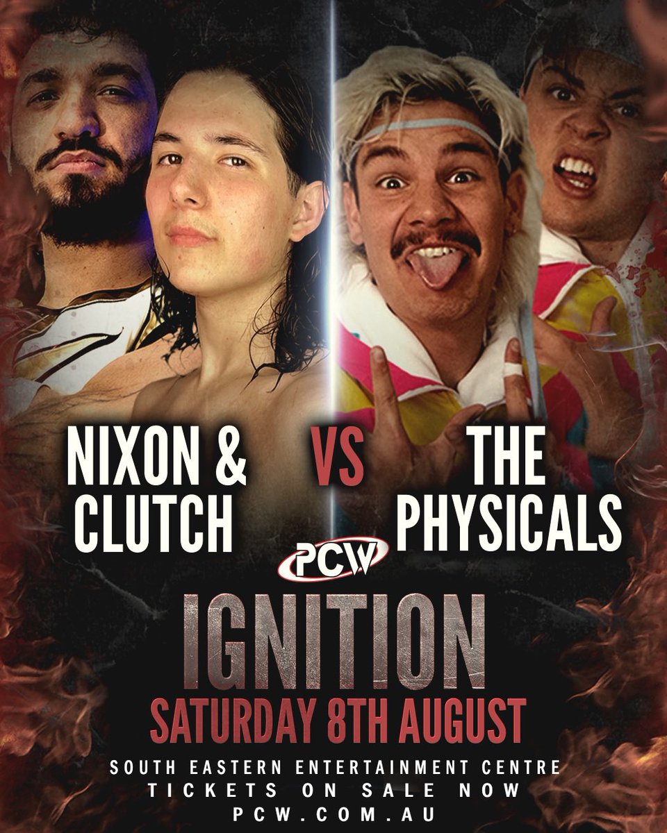 PCWAustralia's tweet photo. 🚨MATCH ANNOUNCEMENT🚨

After a little bit of ‘convincing’, @thereal_nixon has agreed to team with Christian Clutch to take on the Physicals at Ignition!

Tickets available at https://t.co/vleXZumtrp🎟️ https://t.co/ki7sAXarBF