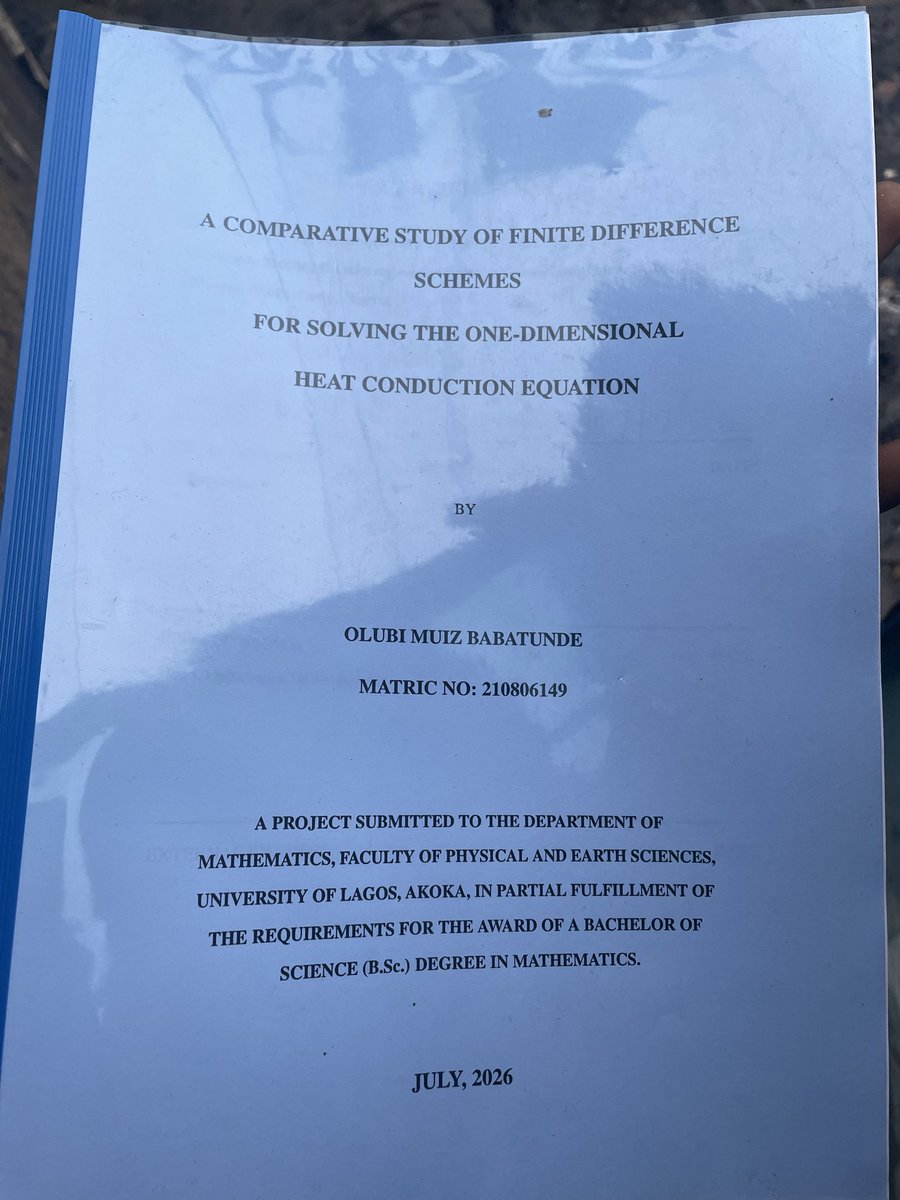 IOlubest's tweet photo. Alhamdulillah! 🎉
I'm grateful to have successfully defended my final year project in the Department of Mathematics, University of Lagos. My sincere appreciation goes to my supervisor, Dr. S. J. Aroloye, and Dr. Julius Ehigie for their guidance and encouragement.
#Bsc.Mathematics https://t.co/ahAKoqKJgj