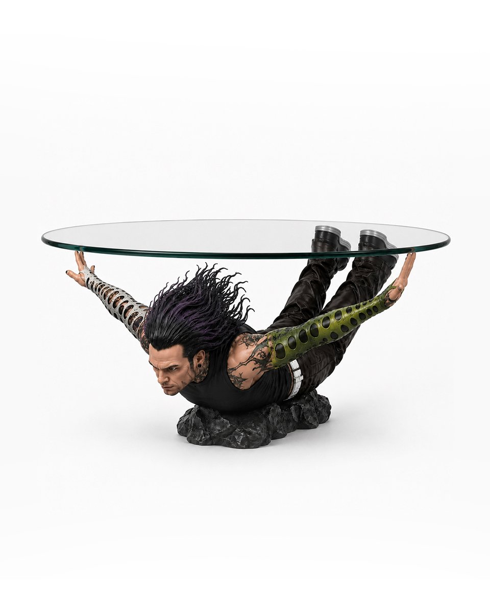 HYPEBEAST's tweet photo. Jeff Hardy spent his career destroying tables. Now he's one.

OCHÓ made the Swanton Bomb into functional furniture. https://t.co/O9CAdfxYlj