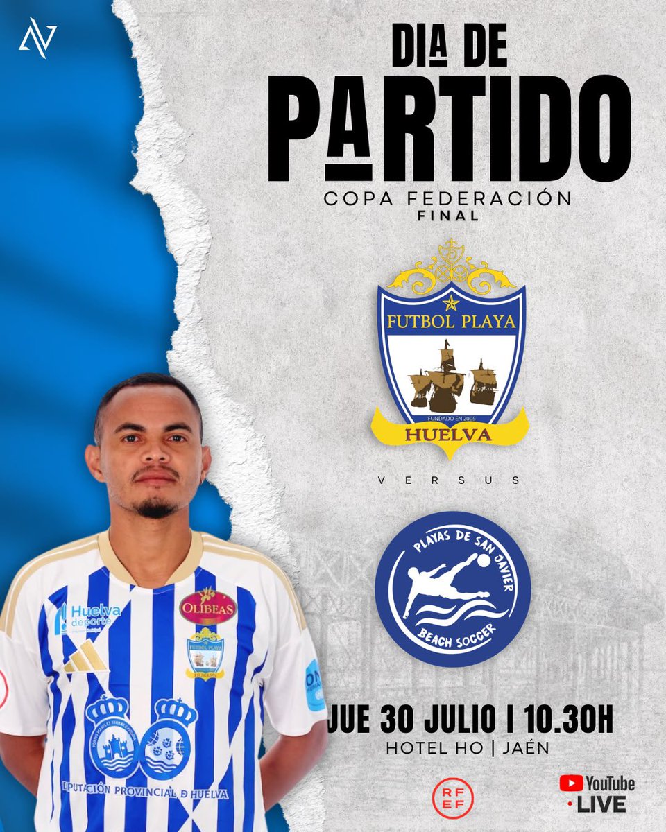 F_PlayaHuelva's tweet photo. β½οΈDΓa de partido - Final Copa EspaΓ±aβ½οΈ
π @playasdesanjavier
ποΈ Hotel HO | JaΓ©n
π 30/07 - 10:30
πΊ YOUTUBE RFEF
@aytohuelva @dipuhu @andaluciajunta @olibeas #ProgramaFuturo https://t.co/QqWAUX3jr7