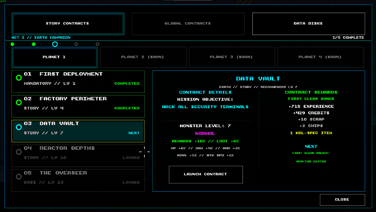 4TinsStudios's tweet photo. Not every Contract in PROTOCOL VOID is just “kill everything”

Some missions focus on defense, hacking terminals, controlling objectives or surviving escalating enemy waves.

Different tasks, modifiers and rewards are meant to make every run require a different approach. 

#indiedev #gamedev #ARPG