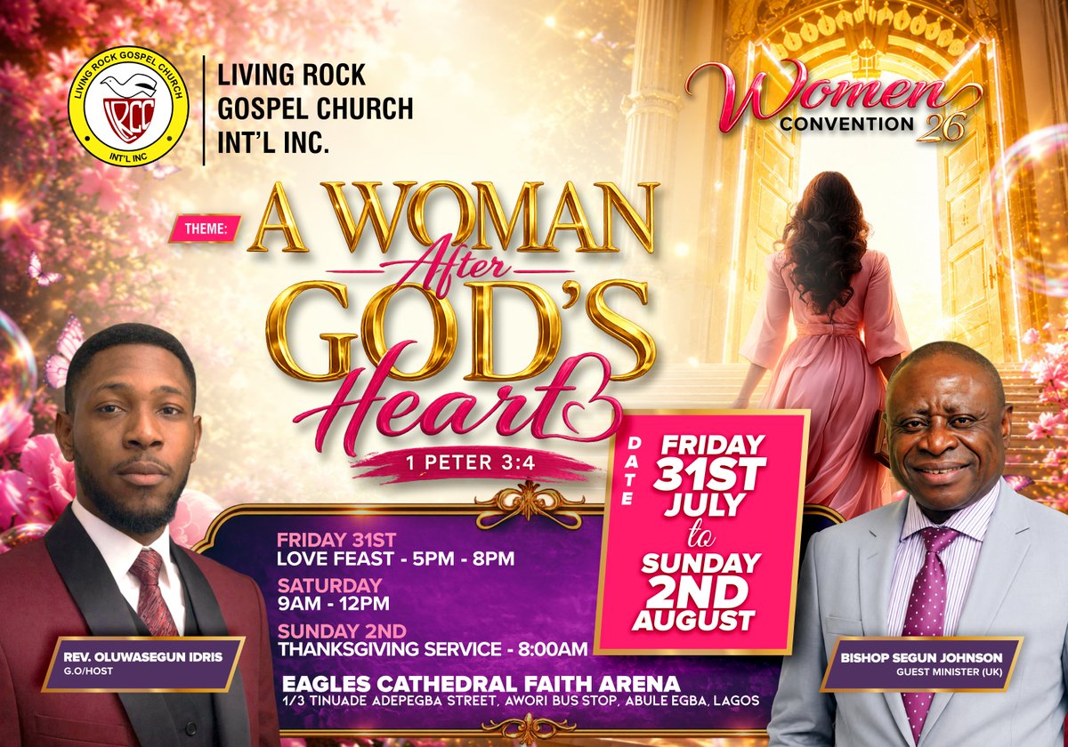 lrgcintl's tweet photo. Women Convention 2026 is here
and it promises to be an exciting time in God's Presence
Don't miss it https://t.co/W7Qa8mOZx0