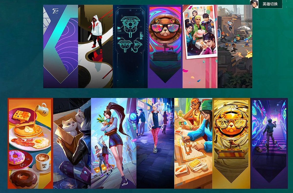 VALORANTLeaksEN's tweet photo. VALORANT Mobile China New Battlepass

• Playercards
• Sprays
• Gunbuddies https://t.co/Xmp1rp57D0