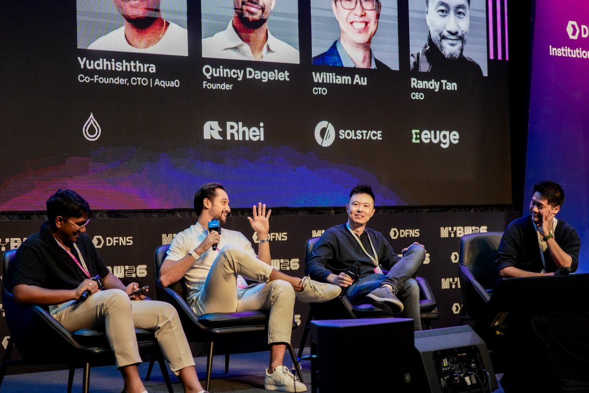 MalaysiaBCW's tweet photo. Liquidity is not just about more chains, it is about whether infrastructure can actually move value across ecosystems smoothly.

At the DFNS Institutional Stage, Quincy Dagelet (@QDagelet) from Rhei (@rheifinance), Randy Tan from EUGE (@euge_io), and William Au (@willau2k) from Solstice Finance (@solsticefi) joined moderator Yudhishthra (@0xYudhishthra) from Aqua0 (@AquaZero0)  for the panel:

“Interoperability, Liquidity and the Infrastructure Bottlenecks Ahead”

A focused discussion on cross-chain infrastructure, liquidity fragmentation, and the technical bottlenecks that still need to be solved before Web3 can scale properly.