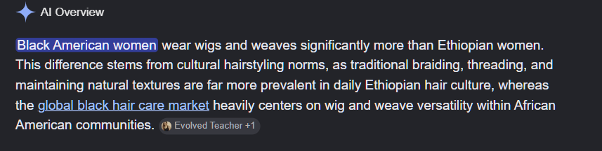 chromesosa's tweet photo. @MissInfoShow__ @UpstateNYrap Im talking about BLACK WOMAN, so if that includes ethiopians then cool, but even with ethiopians they dont wear weaves the same rate as black american women https://t.co/ha0AYe1uOJ