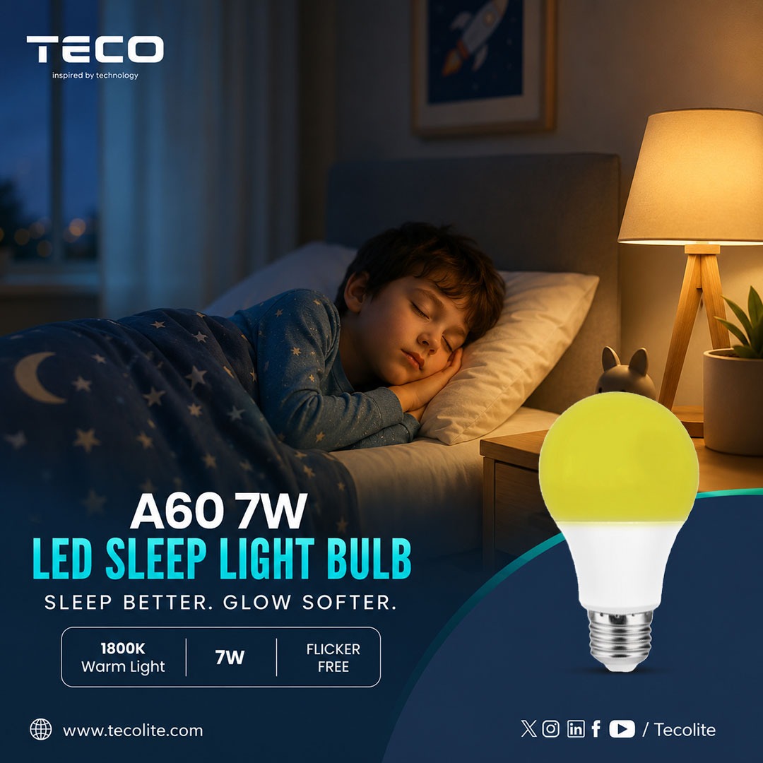 Tecolite_LED's tweet photo. A good night's sleep starts with the right lighting. The TECO A60 7W LED Sleep Light Bulb is designed to create a warm, relaxing environment that helps you unwind after a long day. With its soft 1800K warm glow and flicker-free illumination, it's the perfect companion for bedrooms, nurseries, reading corners, and relaxation spaces.

Enjoy lighting that's gentle on the eyes while creating a calm and cosy ambience for better comfort every night.

Key Features:
✔ 7W Energy-Efficient LED Bulb
✔ 1800K Ultra Warm Light for a Relaxing Ambience
✔ Flicker-Free Technology for Comfortable Viewing
✔ Soft, Gentle Glow Ideal for Better Sleep
✔ Perfect for Bedrooms, Kids' Rooms, Nurseries & Bedside Lamps
✔ Long-Lasting & Energy-Saving Performance

Whether you're winding down with a book or preparing for a peaceful night's sleep, the TECO LED Sleep Light Bulb delivers comfort, warmth, and efficiency in one simple solution.

🛒 Explore the complete range - https://t.co/5CbzHBVth8

#TecoLite #LEDSleepLight #SleepLight #WarmLight #1800K #FlickerFree #LEDLighting #BedroomLighting #HomeLighting #EnergyEfficient #LightingSolutions
