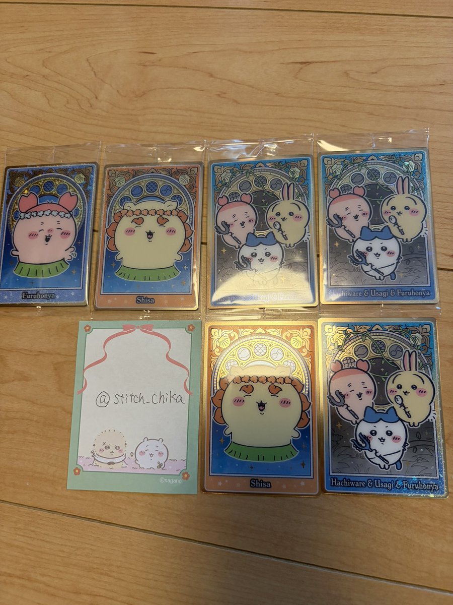 stitch_chika's tweet photo. ちいかわ ウエハース 映画 人魚の島のひみつ 交換希望
【譲】シーサー　古本屋　3人集合　ハチワレ＆うさぎ＆カニ
（下段のシーサーと3人集合は開封済）
【求】
画像のもの　うさぎ単体　ﾋﾄﾊﾌﾀﾊﾞ 人魚　煮付け

郵送交換　
#ちいかわ https://t.co/bkFxy7DaaL