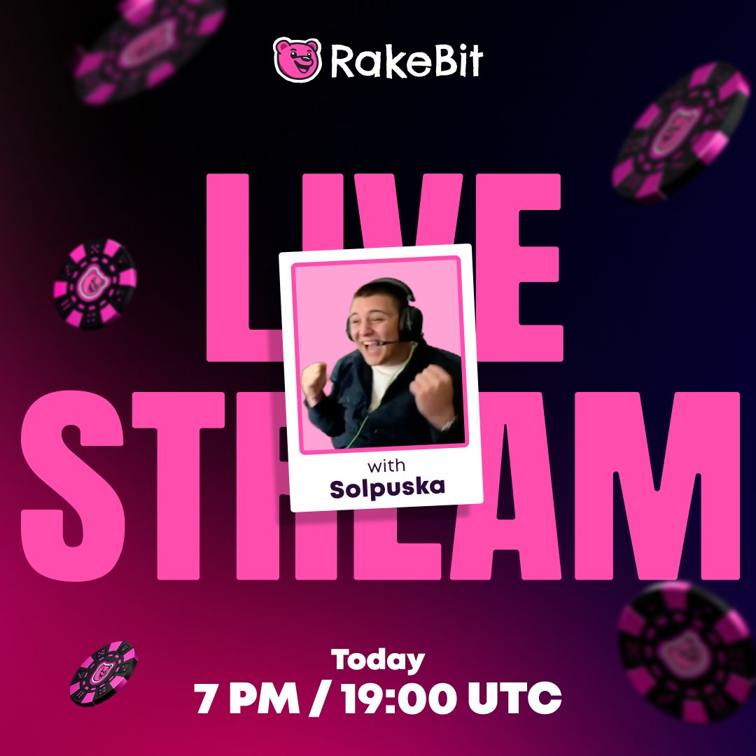 rakebitcom's tweet photo. 🔴 STREAM SCHEDULE - Solpuska 🐻

📅 Tuesday &amp; Thursday - 7 PM UTC
📅 Saturday - 6 PM UTC

💰 $100 giveaway every stream

Catch him live 👇
https://t.co/lFohWjBkuP https://t.co/mGv4oMo4TC