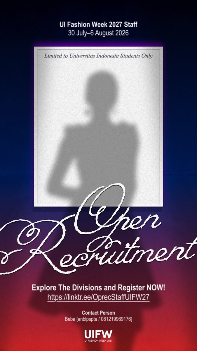 UIFASHIONWEEK's tweet photo. The search begins… 👀

Let’s create the next chapter with UI Fashion Week!

🔗https://t.co/pOdHzwypxy

#UIFASHIONWEEK2027 #IntoTheMindscape https://t.co/8211FUfwBX